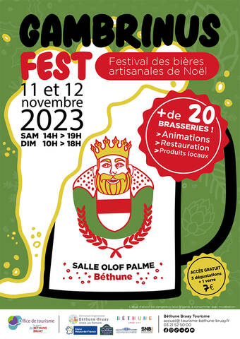 Programme de Gambrinus Fest 2023, festival des bières artisanales de Noël dans la région de Béthune Bruay
